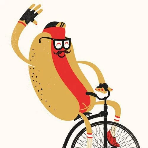 Hotdog on a bike SQ